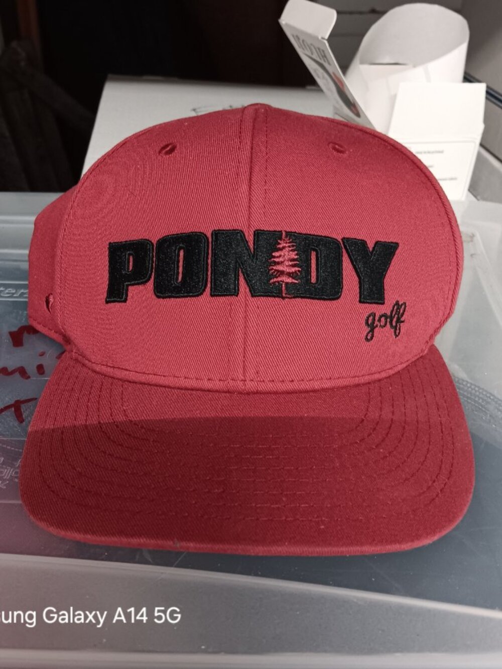 Mens Golf Baseball Style Cap Maroon Pondy